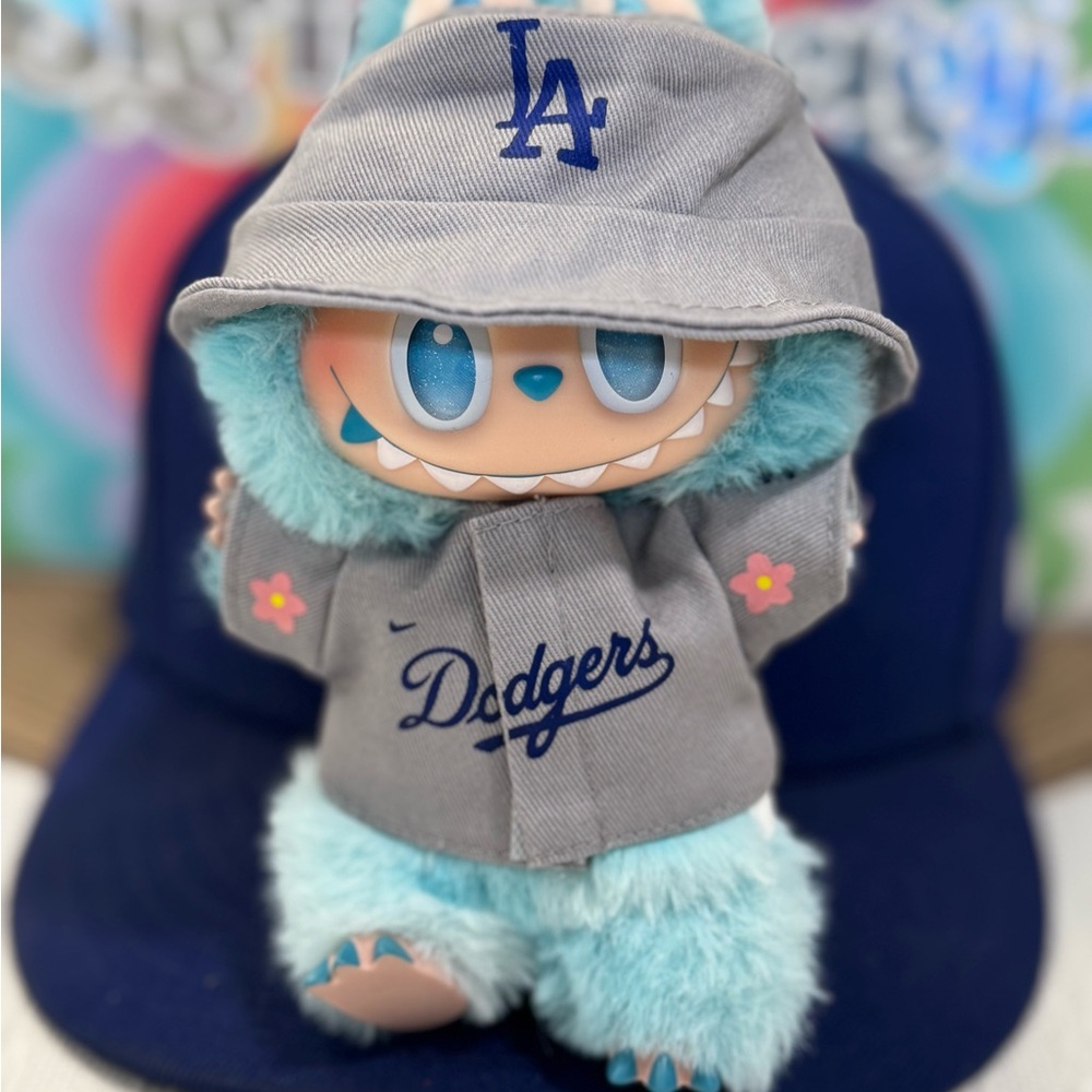 LABUBU Clothes Bucket Hat & Shirt- Dodgers Outfit